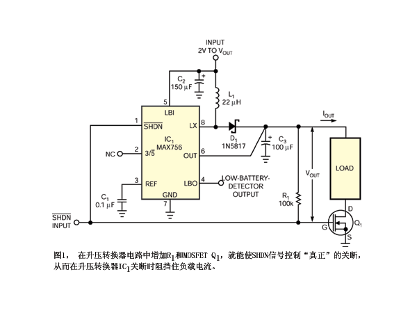 Design of shutdown function for boost converter