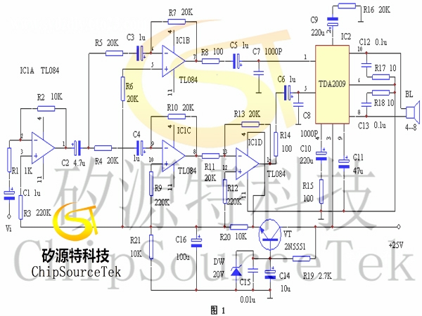 Principle and design of high fidelity BTL amplifier