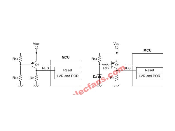 Low voltage reset circuit of transistor