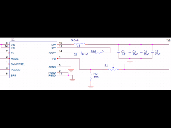 Design of DC-DC chip FB divider resistor circuit