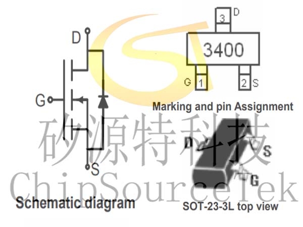 PE3400 N channel enhanced power MOSFETGO function description