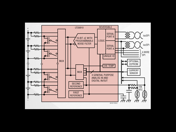 4th generation 6-channel multi unit battery monitor with integrated daisy chain interface - LTC6810-1